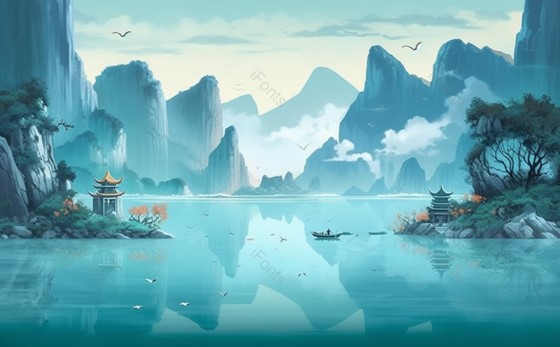 广西的山水景观设计古典中国风插画背景壁纸,插画/手绘图,插画/手绘图库,插画/手绘图下载,插画/手绘